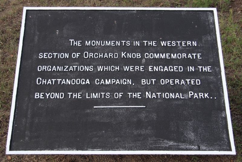 The Monuments in the Western Section of Orchard Knob Marker image. Click for full size.