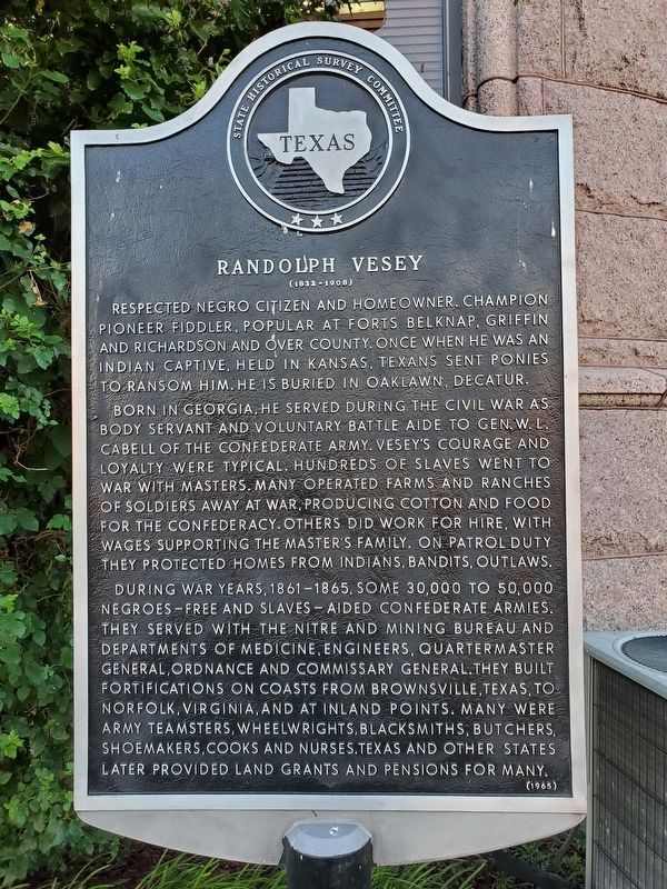 Randolph Vesey Marker. Click for full size. Randolph Vesey Marker image. Click for full size.