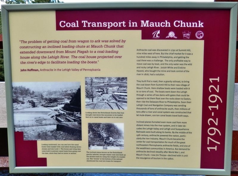 Coal Transport in Mauch Chunk Marker image. Click for full size.