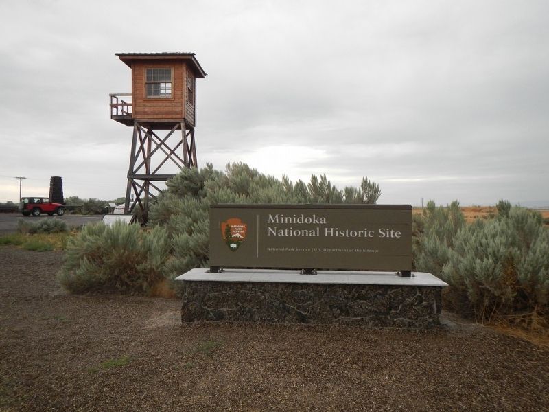 Entrance to Minidoka National Historic Site image. Click for full size.