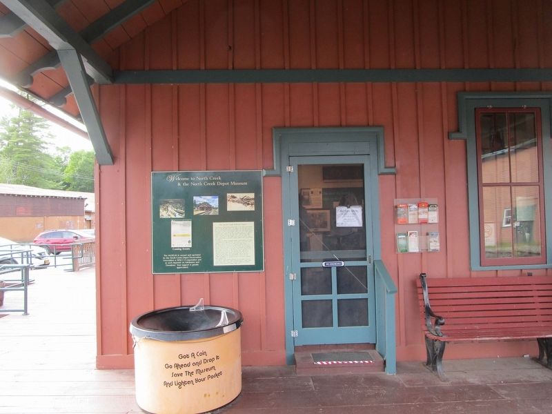 The North Creek Railroad Depot & Marker image. Click for full size.