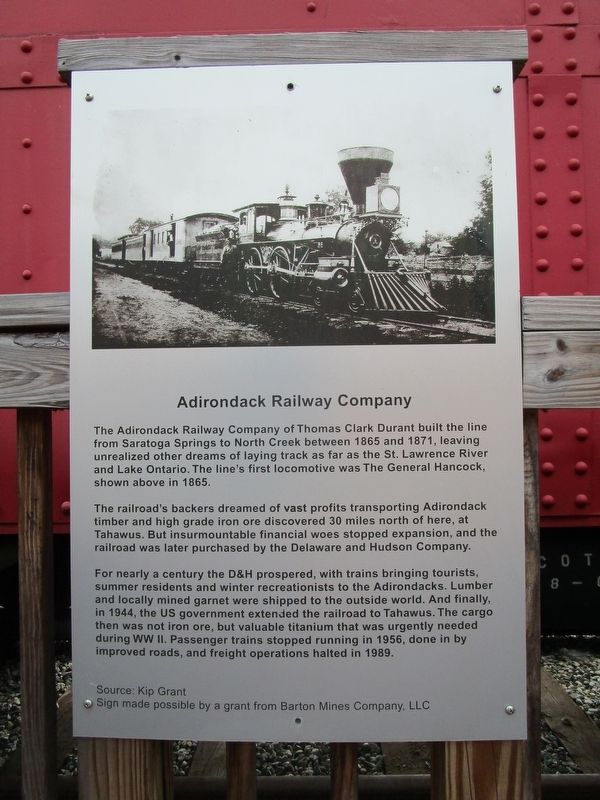 Adirondack Railway Company Marker image. Click for full size.