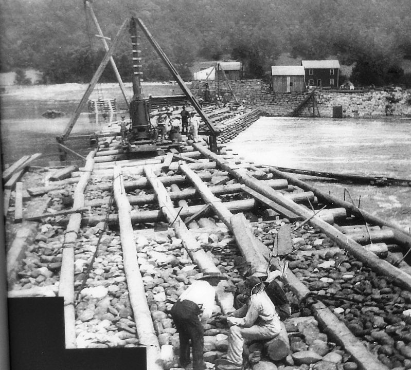 Marker detail: Rebuilding Slate Dam (#5) image. Click for full size.