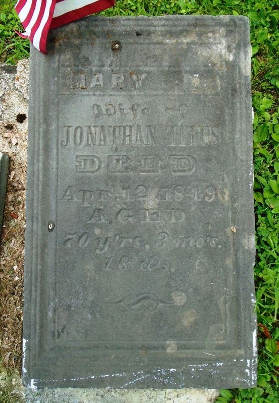 Mary Titus Grave Marker in Pioneer Park [Cemetery] image. Click for full size.