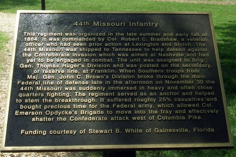 44th Missouri Infantry Marker image. Click for full size.