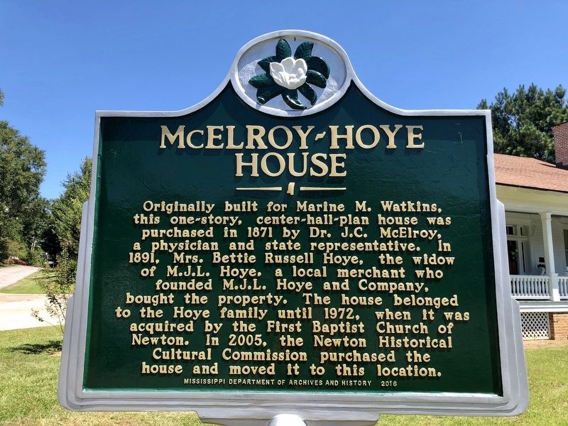 McElroy-Hoye House Marker image. Click for full size.