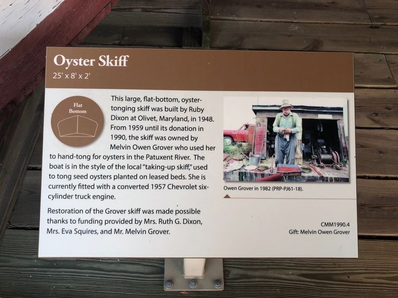 Oyster Skiff Marker. Click for full size. Oyster Skiff Marker image. Click for full size.
