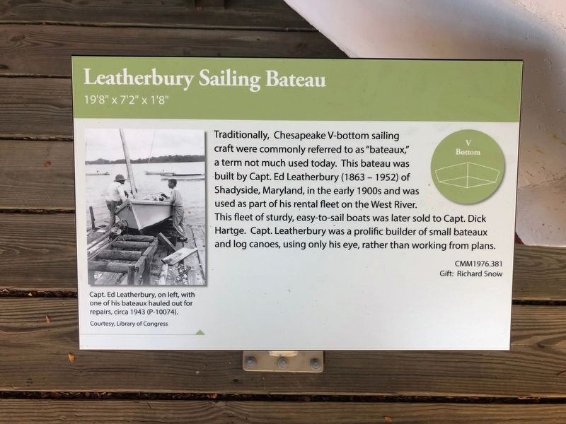 Leatherbury Sailing Bateau Marker image. Click for full size.