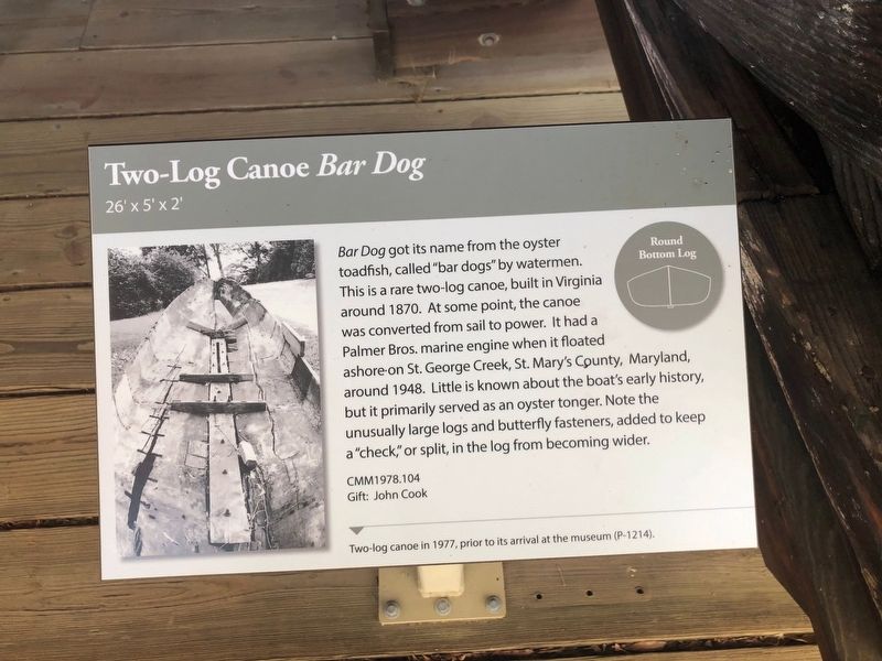 Two-Log Canoe <i>Bar Dog</i> Marker image. Click for full size.