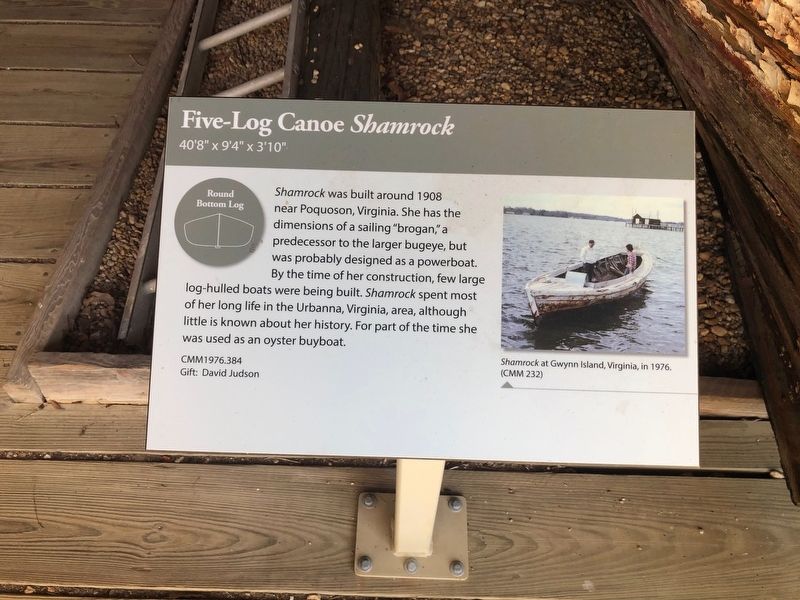 Five-Log Canoe <i>Shamrock</i> Marker image. Click for full size.