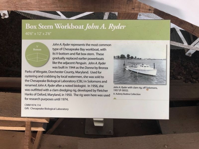 Box Stern Workboat <i>John A. Ryder</i> Marker image. Click for full size.