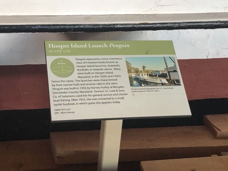 Hooper Island Launch <i>Penguin</i> Marker. Click for full size. Hooper Island Launch <i>Penguin</i> Marker image. Click for full size.