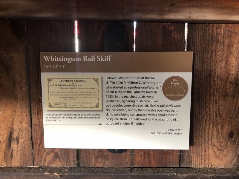 Whittington Rail Skiff Marker image. Click for full size.