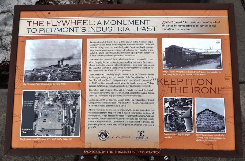 The Flywheel: A Monument to Piermont's Industrial Past Marker image. Click for full size.