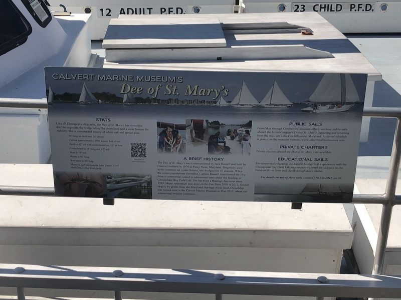 Calvert Marine Museum's <i>Dee of St. Mary's</i> Marker. Click for full size. Calvert Marine Museum's <i>Dee of St. Mary's</i> Marker image. Click for full size.