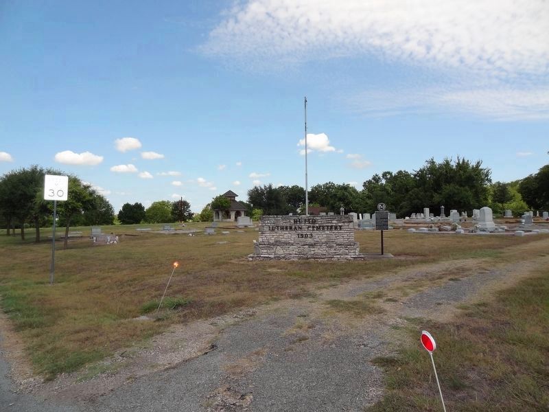 Hutto Lutheran Cemetery and Marker image. Click for full size.