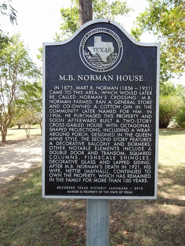 M.B. Norman House Marker image. Click for full size.