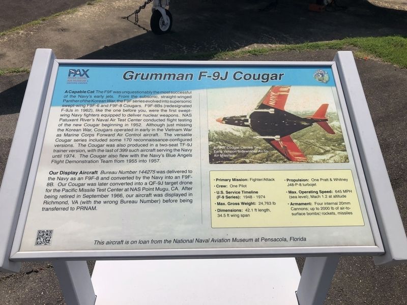 Grumman F-9J Cougar Marker image. Click for full size.