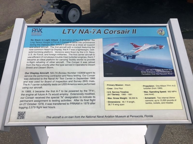 LTV NA-7A Corsair II Marker. Click for full size. LTV NA-7A Corsair II Marker image. Click for full size.