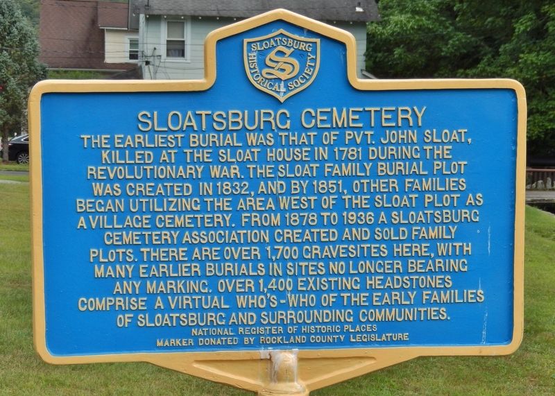 Sloatsburg Cemetery Marker image. Click for full size.
