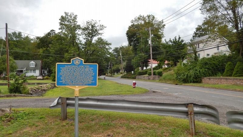 Sloatsburg Cemetery Marker<br>(<i>wide view looking west along Eagle Valley Road</i>). Click for full size. Sloatsburg Cemetery Marker<br>(<i>wide view looking west along Eagle Valley Road</i>) image. Click for full size.