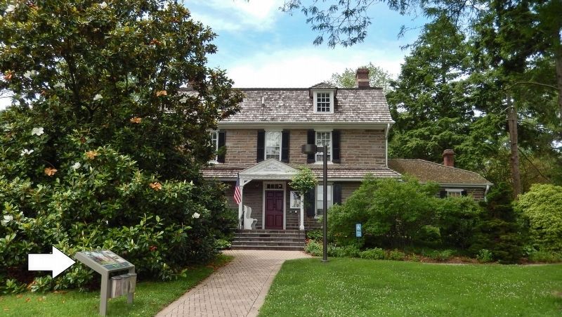 An Original Landscape Marker wide view<br>(<i>Magnolias & Benjamin West House in background</i>). Click for full size. An Original Landscape Marker wide view<br>(<i>Magnolias & Benjamin West House in background</i>) image. Click for full size.