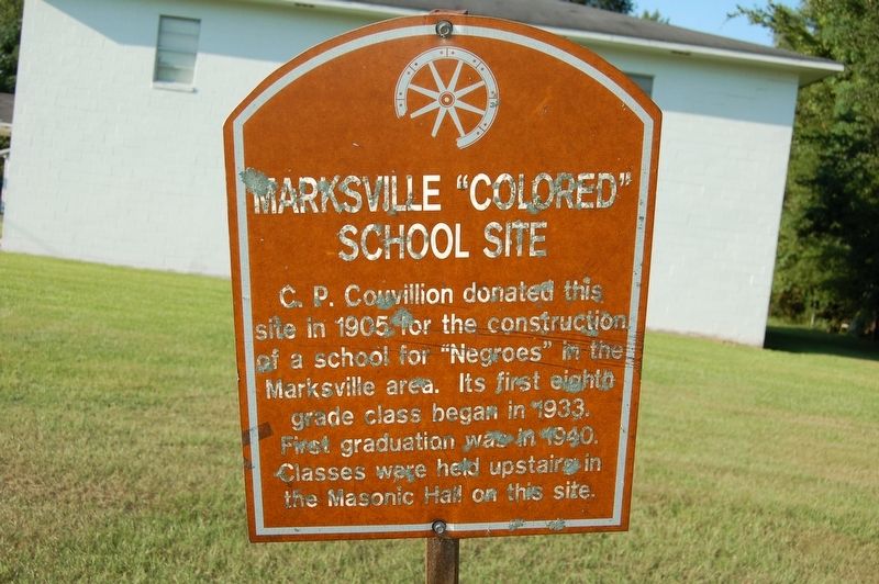Marksville "Colored" School Site Marker image. Click for full size.
