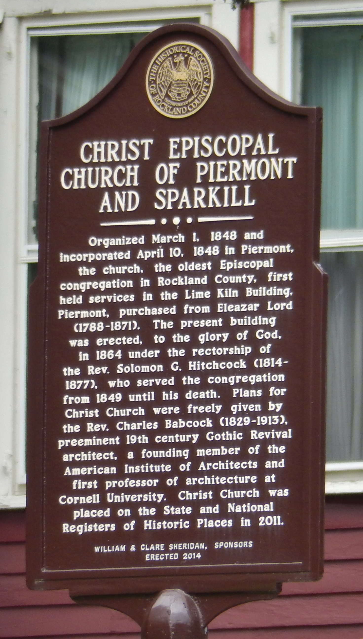 Christ Episcopal Church of Piermont and Sparkill Marker