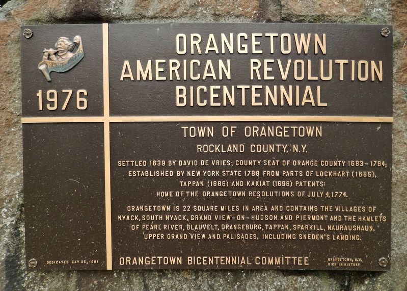 Orangetown American Revolution Bicentennial Marker image. Click for full size.