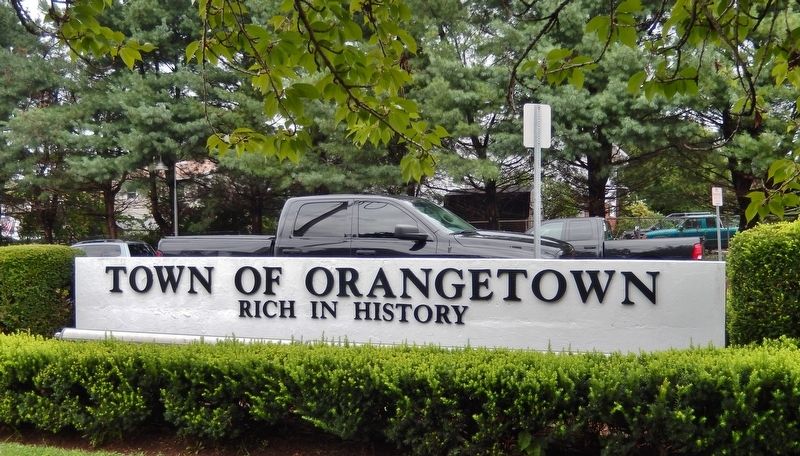 Orangetown Town Hall sign (<i>located near marker</i>) image. Click for full size.