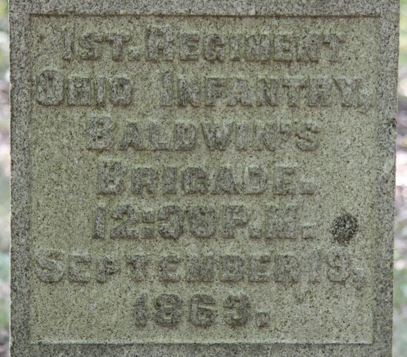 1st Ohio Infantry Marker. Click for full size. 1st Ohio Infantry Marker image. Click for full size.