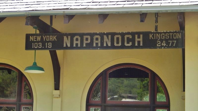 Napanoch Station Sign<br>(<i>mounted on east side of building facing tracks</i>) image. Click for full size.