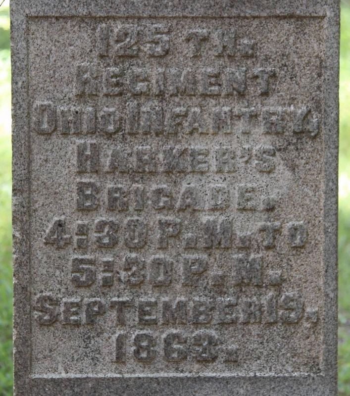 125th Ohio Infantry Marker. Click for full size. 125th Ohio Infantry Marker image. Click for full size.