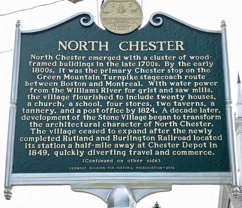 North Chester Marker (side 1) image. Click for full size.