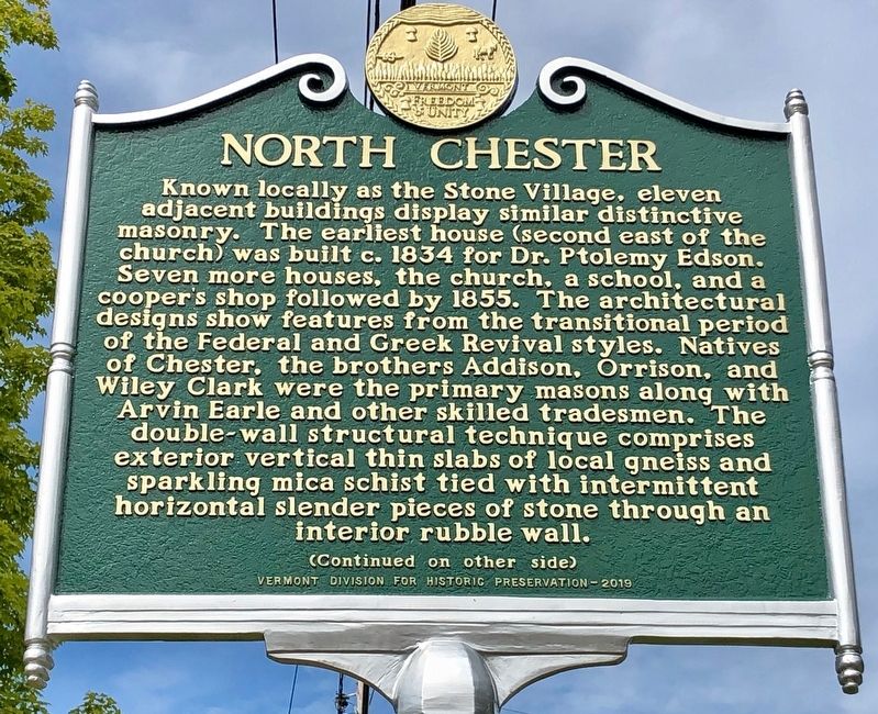 North Chester Marker (side 2). Click for full size. North Chester Marker (side 2) image. Click for full size.