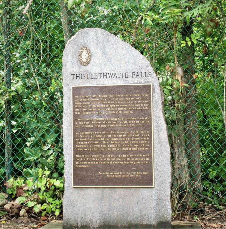Thistlethwaite Falls Marker image. Click for full size.