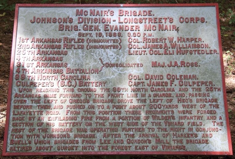 McNair's Brigade Marker image. Click for full size.