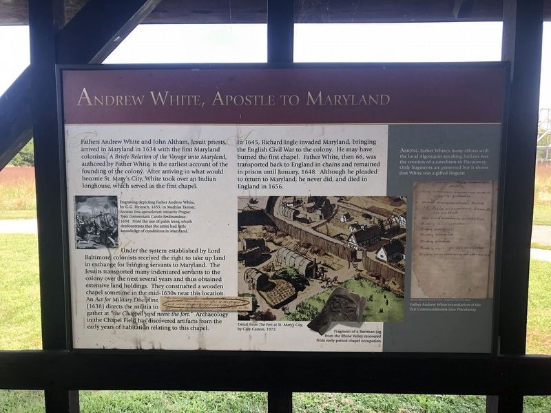 Andrew White, Apostle to Maryland Marker. Click for full size. Andrew White, Apostle to Maryland Marker image. Click for full size.