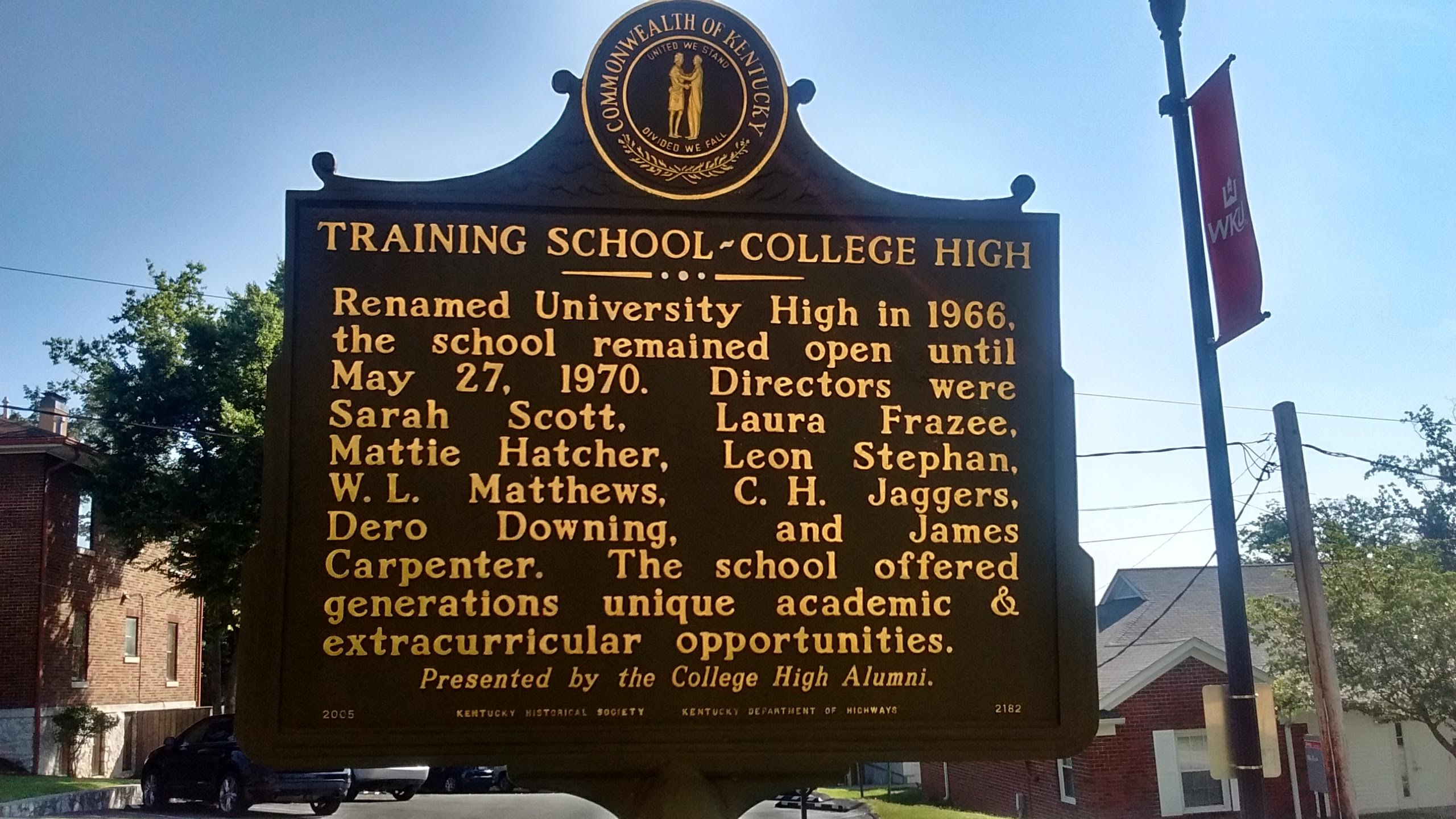 Training School-College High Marker (Side 2)