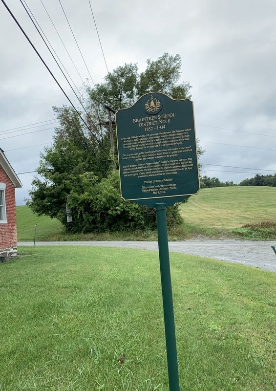 Braintree School Marker. Click for full size. Braintree School Marker image. Click for full size.