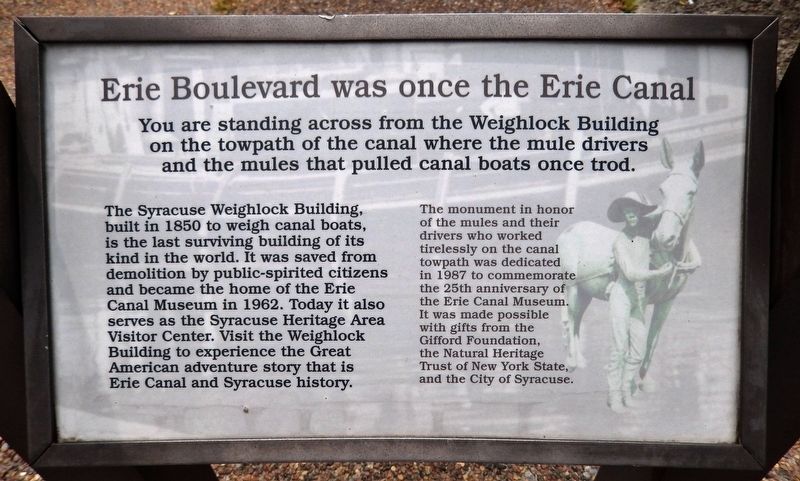 Erie Boulevard Was Once the Erie Canal Marker image. Click for full size.