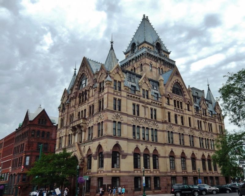 Syracuse Savings Bank Building<br>(<i>located one block east of marker</i>). Click for full size. Syracuse Savings Bank Building<br>(<i>located one block east of marker</i>) image. Click for full size.