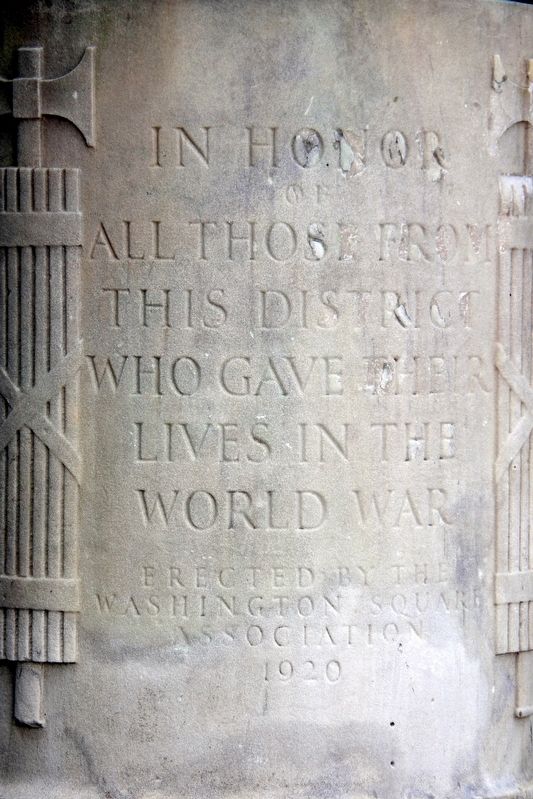 Washington Square WWI Memorial. Click for full size. Washington Square WWI Memorial image. Click for full size.