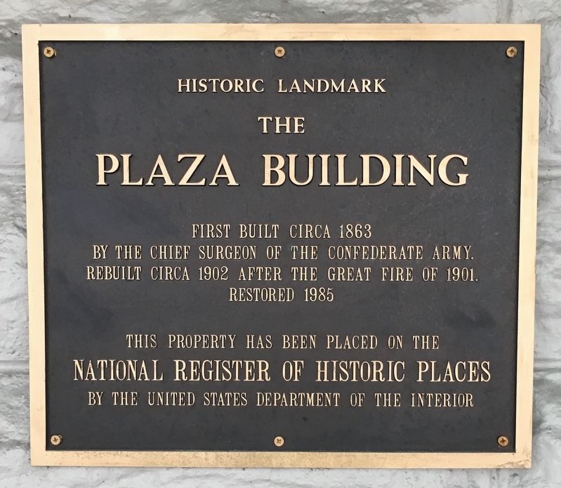 The Plaza Building Marker image. Click for full size.