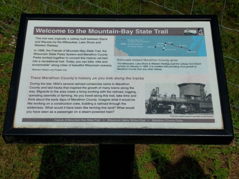 Welcome to the Mountain-Bay State Trail Marker image. Click for full size.