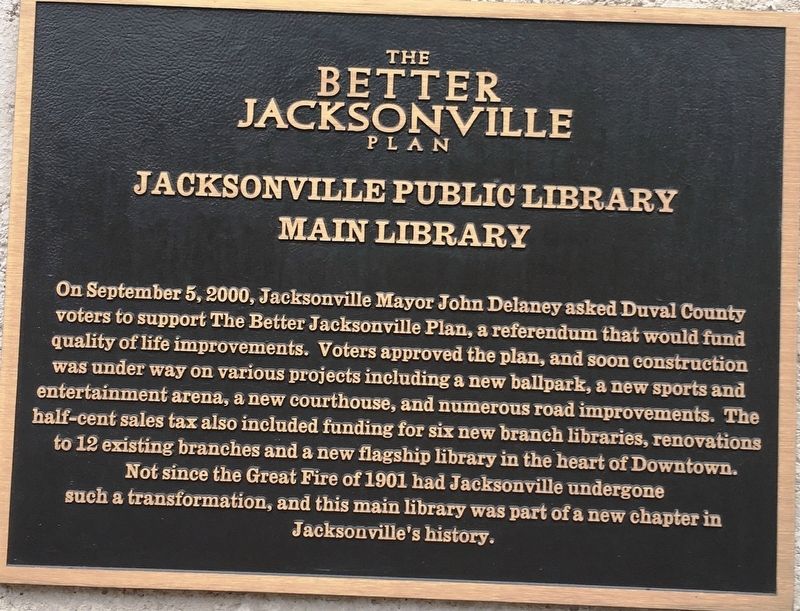 Jacksonville Public Library Marker image. Click for full size.