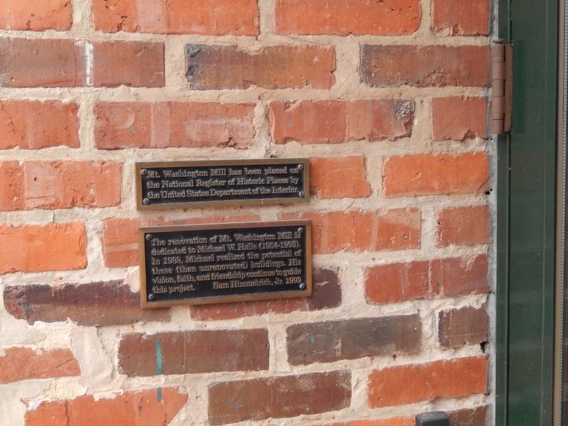 Mt. Washington Mill National Register Historic Places Plaque image. Click for full size.