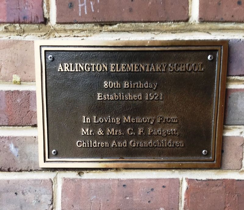 Arlington Elementary School 80th Birthday Plaque image. Click for full size.
