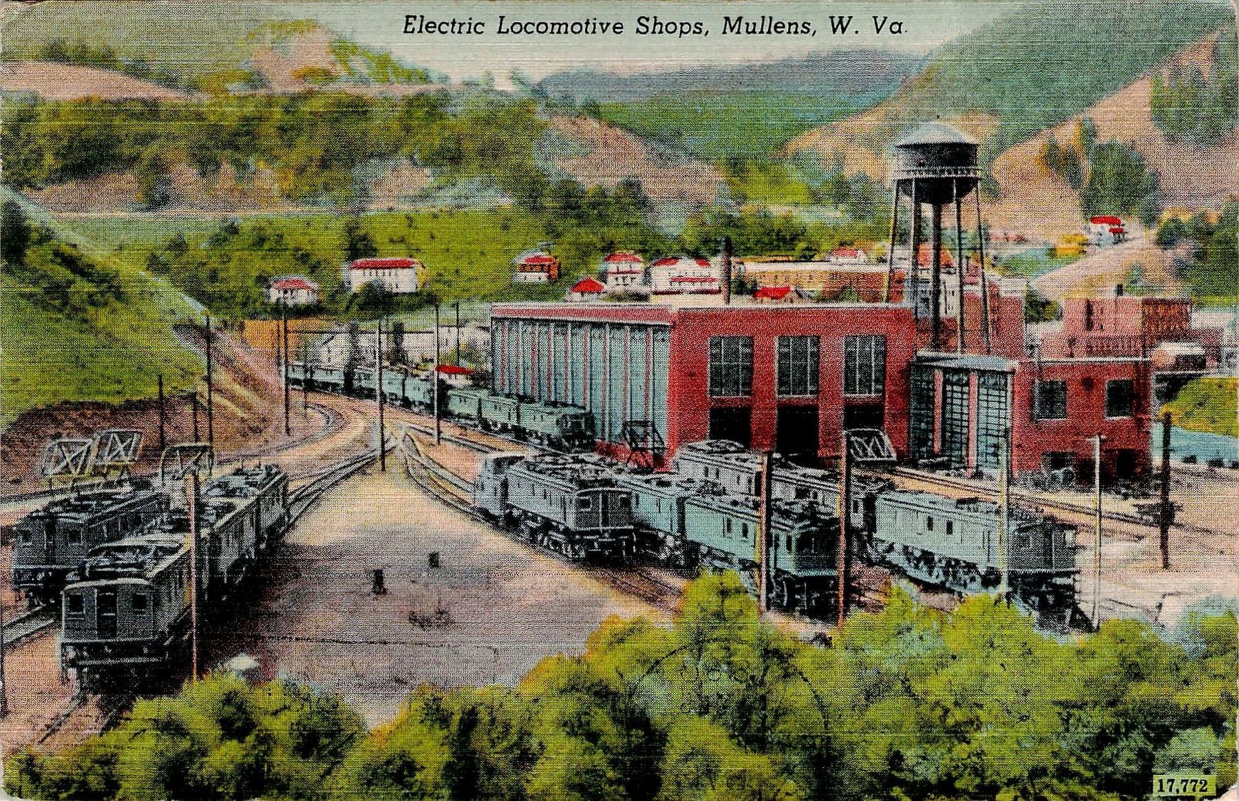 Electric Locomotive Shops, Mullens, W.Va. image. Click for full size.