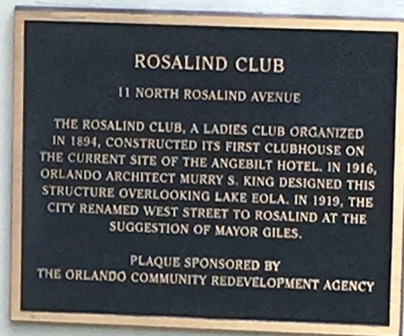 Rosalind Club Marker image. Click for full size.